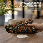 RECYCO Waffle Kitchen Towel Set of 2 - Quick Dry Microfiber Sustainable Dish Towels - Ultra Absorbent Reusable Cleaning Tea Towels - Lightweight Hand Towels,16”x 28”, Amber Flora