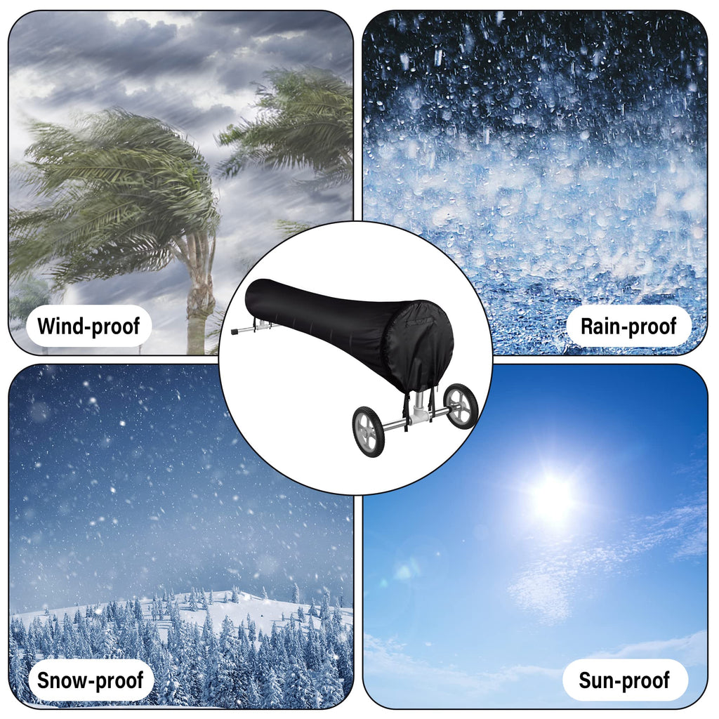 Tlswshsy Swimming Pool Solar Reel Cover, 18FT Pool Solar Protective Blanket Reel Cover, Waterproof Winter Reel Blanket Covers for Inground Pools