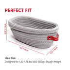 KneadAce Cotton Rope Banneton Bread Proofing Basket Set, 2 x Oval Bread Basket with Liners & Covers for Artisan Bread Baking, Sourdough Bread Baking Supplies