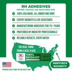 RH Adhesives Vinyl Patch Kit with 10" x 10" Reinforced Flexible PVC, 1 oz. Tube of HH-66 TF Vinyl Cement, Applicator Brush, Alcohol Wipes (White, Midweight PVC (14 oz.))