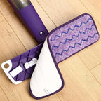 18 inch Mop Pads Refills, 3 Pack Microfiber Reusable Replacement Mop Pads Flat Replacements Heads for Wet Or Dry Floor Cleaning and Scrubbing, Blue & Purple Cloth