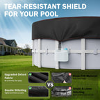 10 Ft Round Pool Cover, Solar Covers for Above Ground Pools, Stock Tank Pool Protector with Tightening Ratchet, Swimming Pool Cover Ideal for Waterproof and Dustproof