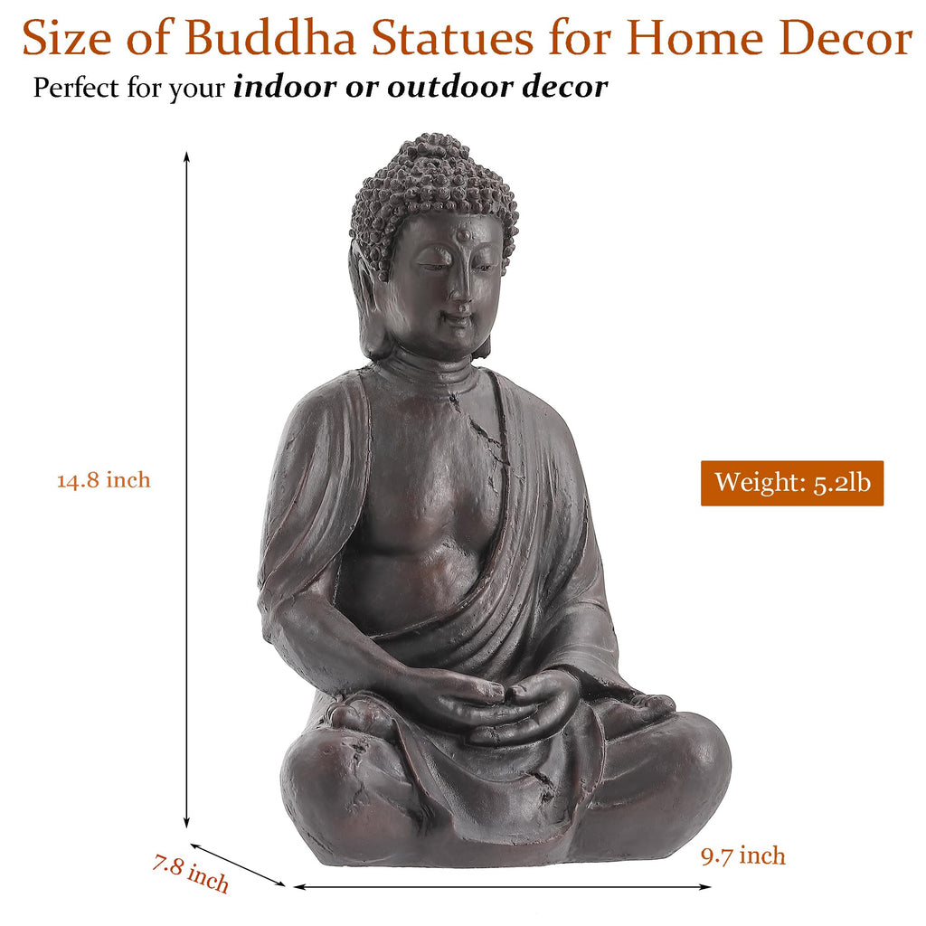 14"Buddha Statue Outdoor, Buddha Statues Home Indoor, Zen Decor Buda Garden
