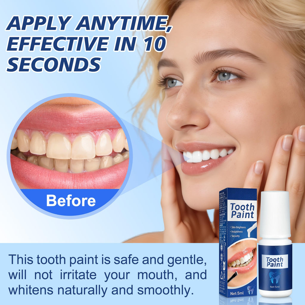 Tooth Paint - Instant Teeth Whitening Paint for Yellow Teeth, Smokers and Coffee Lovers, Creates a Dazzling White Smile in Minutes-GQLJ