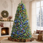 7FT Artificial Prelit Classic Christmas Tree with Remote Control,Timer