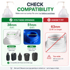 Pump for Gallon Jug & 5 Gallon Bucket, Leakproof Heavy Duty Pump Dispenser for Laundry Detergent, Shampoo, Soap, Oil, Snow Cone Syrup, Popcorn Butter, Commercial Household Industrial Use (2pc)
