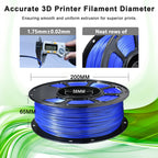 iBOSS Silk PLA+ Dual Color Filament 1.75mm, Bi-Color Shiny PLA Plus Finish, Smooth & Glossy, 1kg Spool (2.2lbs), Shiny Silk PLA PRO Coextruded Filament for 3D Printers (Silk Blue Black)