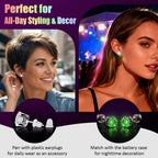 LED Light Up Earrings, LED Studs Earrings Party Flashing Blinking Stainless Steel Earring - 5 Pairs Glow Stud Earrings Halloween Christmas Gifts for Women Men Girlfriend Boyfriend, Mixed Color