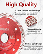 5Pcs Diamond Saw Blades, 4-1/2" Tile Grinder Cutting Blade for Angle Grinder Tile, Super Thin Indestructible Disc for Grinder for Cutting Porcelain Ceramic Granite Marble.