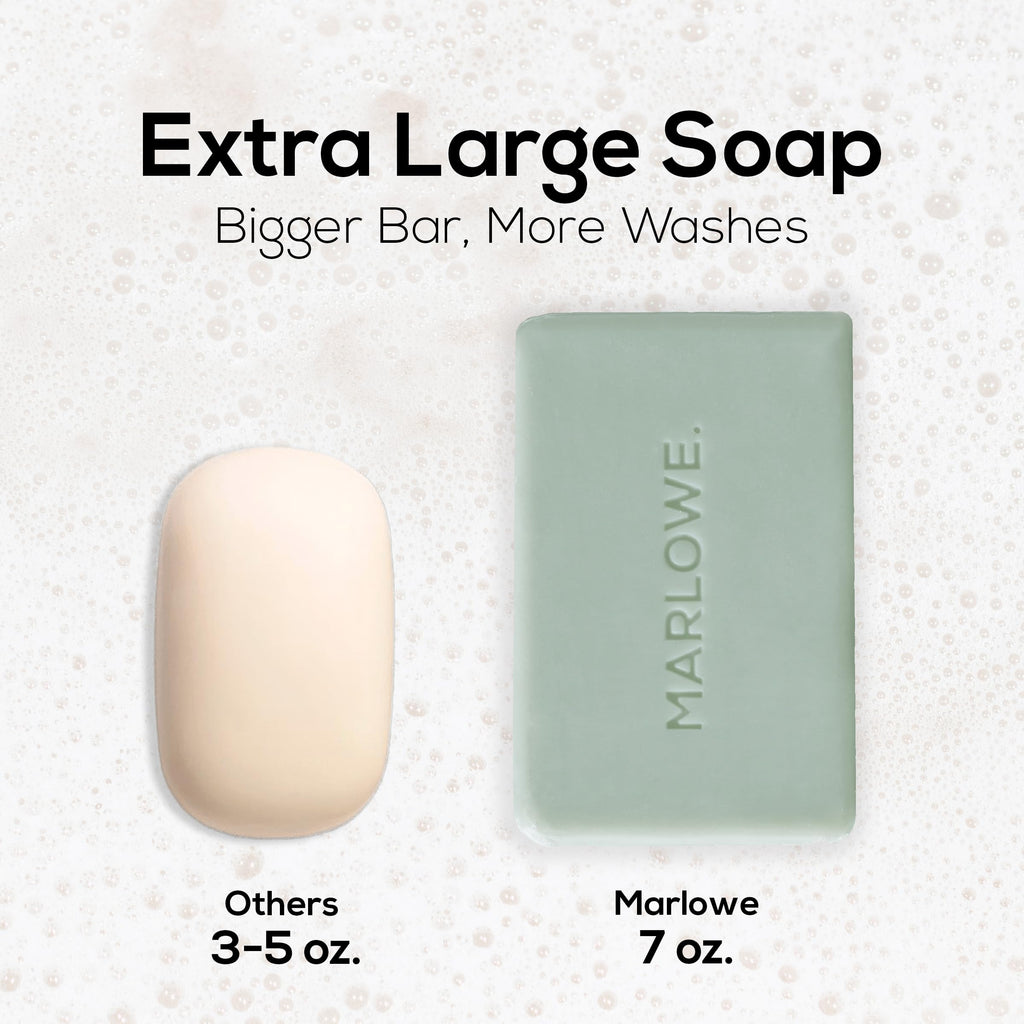 MARLOWE. No. 108 Lightly Exfoliating Soap Bar, 7oz (3 Bars) Polishing, Moisturizing & Cleansing Bar Soap for Men, Made with Natural Ingredients