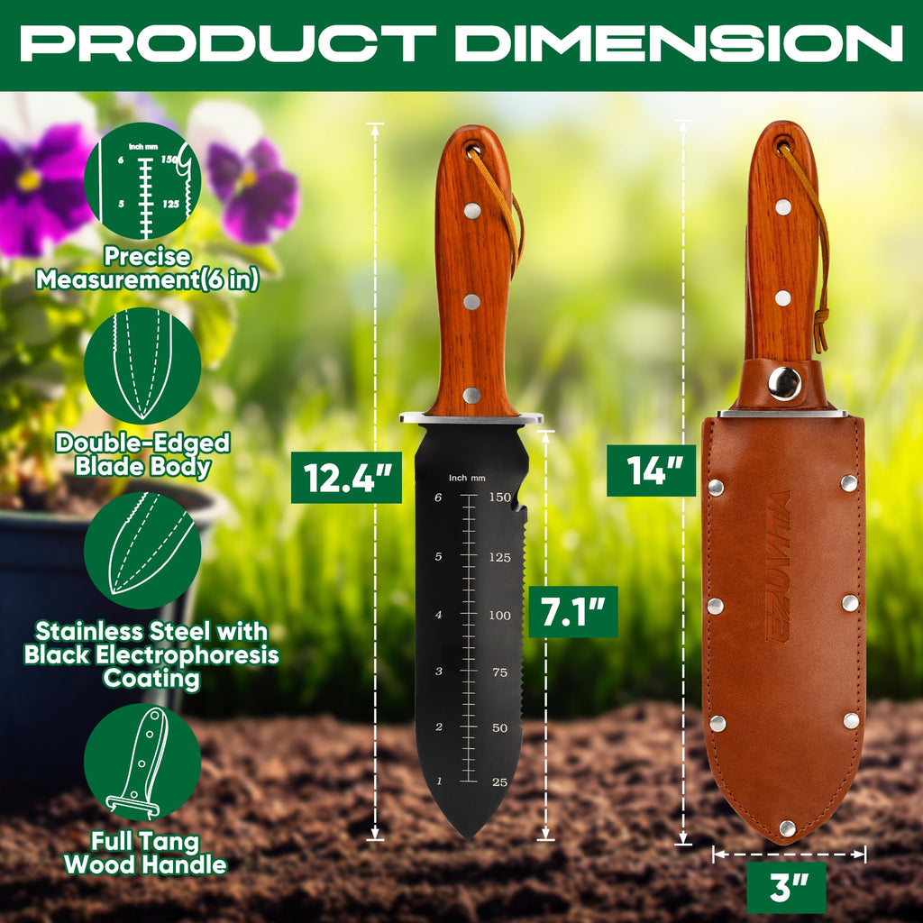 EZUVITA Hori Hori Garden Knife, Gardening Tools