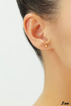 14k Yellow Gold Ball Stud Earrings with Secure Screw-backs (3mm)…