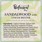 Australian Botanical Soap, Sandalwood and Cocoa Butter, 6.6 OZ, Triple Milled Bars Made with a Natural Soap Base and Enriched with Organic Shea Butter, Pack of 8