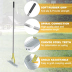 BARAYSTUS Thatch Rake Dethatcher - 15-Inch Wide Lawn Rake for Dead Grass Removal, Stainless Steel Adjustable Handle Garden Rake for Soil Loosening, Aeration & Thatching, 58.5-Inch Length