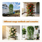 SORANGEUN 1 Pack Garden Obelisk Trellis for Climbing Plants Outdoor, 6FT Adjustable Metal Plant Support with 3 Decorative Tops, Black Rustproof Trellis for Roses, Tomatoes, Clematis & Vines