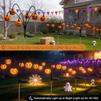 2 Pack Solar Halloween Lights Outdoor Decorations, Fall Pumpkin Lanterns