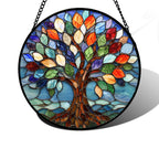 Colorful Tree of Life Stained Glass Window Hanging Suncatcher Gifts 6.3"
