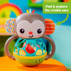 Bright Starts Giggle & Rattle Gift Set - Musical & Sensory Baby Toys 2-Pack, Elephant & Monkey, Unisex, Newborn+