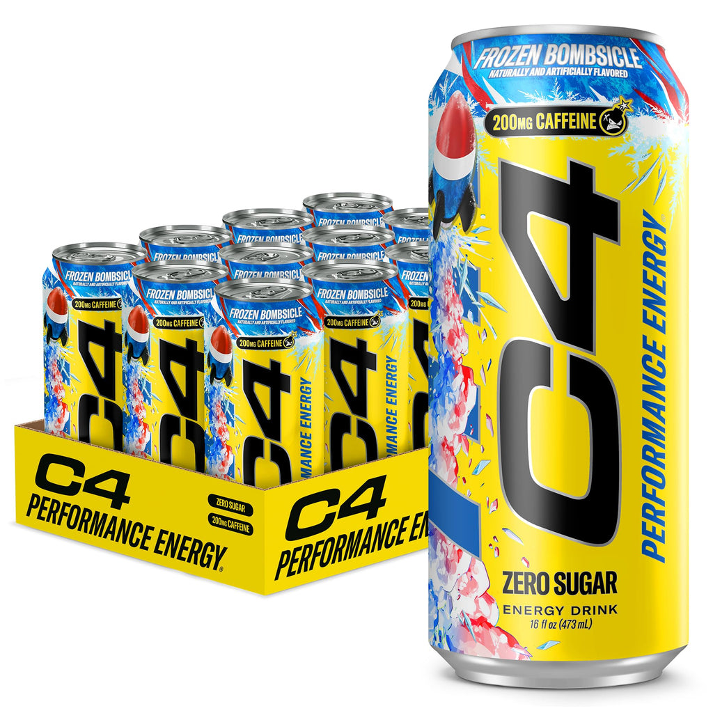 C4 Performance Energy Drink with Zero Sugar, Frozen Bombsicle, 12pk