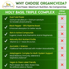 Organic Veda Holy Basil Capsules - Triple Complex Tulsi Leaf Supplement with Black Pepper Extract - Support Respiratory & Immune Health, Promotes Healthy Stress Response & Mood - 60 Vegan Capsules