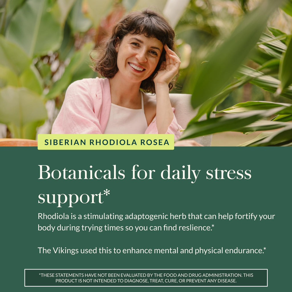 Gaia Herbs Rhodiola Rosea - Stress Support Supplement Traditionally for Supporting Healthy Stamina & Endurance - with Siberian Rhodiola Root Extract* - 120 Vegan Liquid Phyto-Caps (120 Servings)