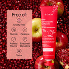 Boka Fluoride Free Toothpaste Nano Hydroxyapatite, Helps Remineralize, Appropriate for Sensitive Teeth, Whitening - for Adult, Kids Oral Care - Apple Pomegranate Flavor, 4Fl Oz 1 Pk-US Manufactured