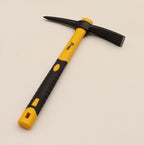 Forged Adze Pick, Weeding Mattock Hoe, Pick Axe 15-Inch, One Piece Intact Drop Forged, Plastic Coated Fiberglass Handle, 1.4LB