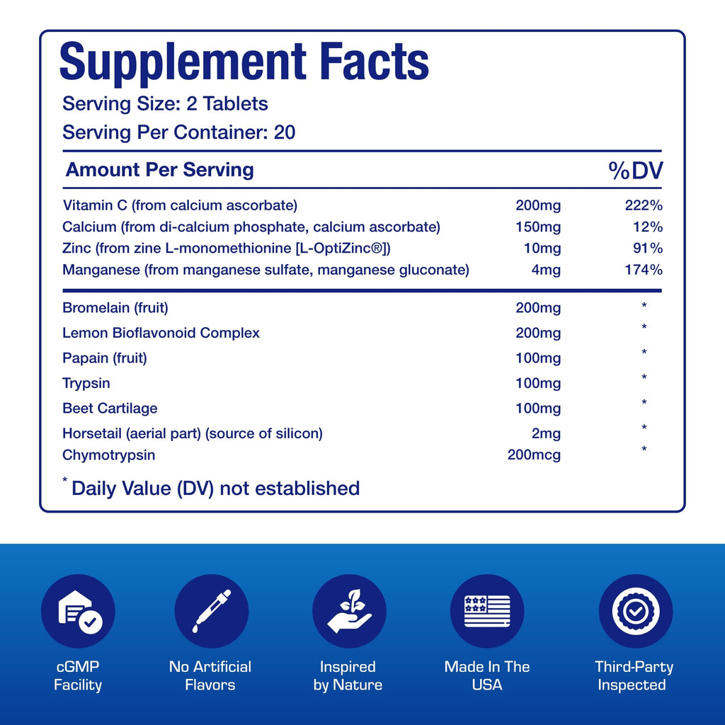 Cartilage Ligament and Tendon Supplement - Clinical Restorative Joint Support Formula with Bovine Cartilage Minerals & Proteolytic Enzymes for Comfort Mobility & Recovery Support - 20 Servings