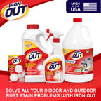 Iron OUT Liquid Rust Stain Remover, Pre-mixed, Quickly Removes Rust Stains from Concrete, Vinyl and Other Outdoor Surfaces, No Scrubbing, Safe to Use, Made in the USA, 1 Gallon