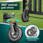 8 Inch Heavy Duty Gate Wheel, 750 lb Capacity, Fits Metal Tube Gates and Wooden Gates, 360° Swivel Spring-Loaded Caster. Gate Wheel for Smooth Operation. (8-INCH 2PACK)