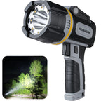 MOONASION Rechargeable Spotlight 2000000 Lumen, Super Bright 9 LED Spotlight Flashlight with COB Light & Foldable Stand, Long Lasting Large Handheld Spot Light for Boating Camping Boat Marine