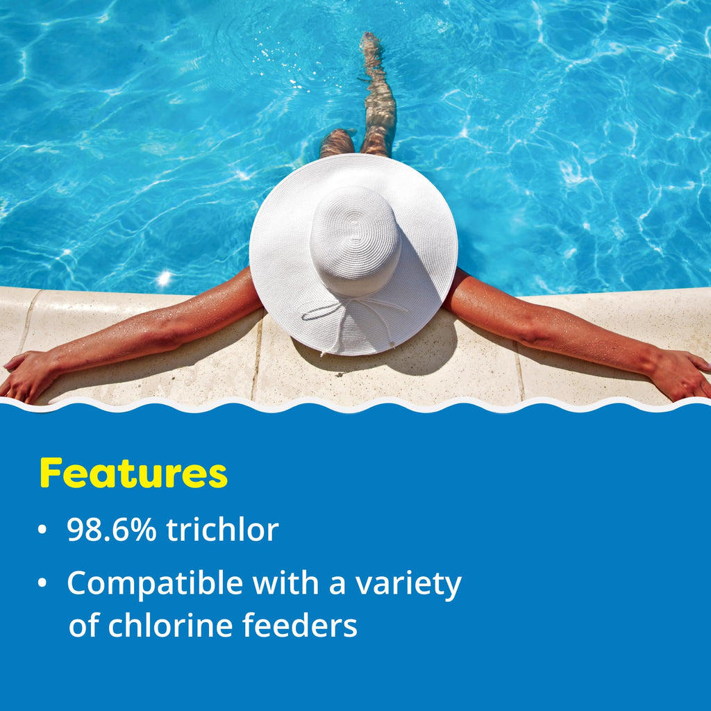 In The Swim 1 Inch Stabilized Chlorine Tablets for Sanitizing Swimming Pools - Fast Dissolving - 90% Available Chlorine - Tri-Chlor - 4 Pounds