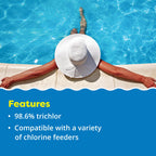 In The Swim 1 Inch Stabilized Chlorine Tablets for Sanitizing Swimming Pools - Fast Dissolving - 90% Available Chlorine - Tri-Chlor - 4 Pounds