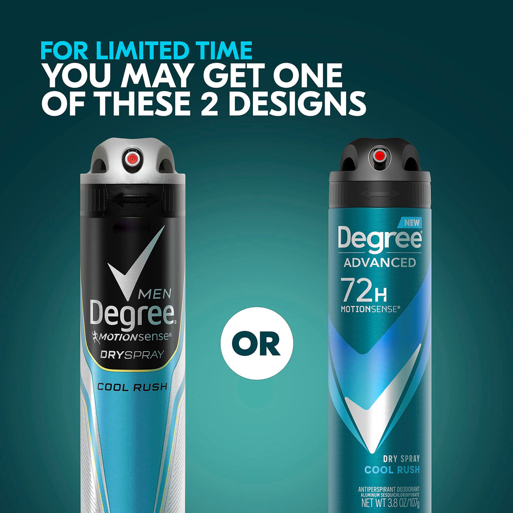 Degree Antiperspirant Deodorant Dry Spray Cool Rush 3.8 oz 3 Count