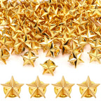 Fumete 100 Pcs Gold Star Lapel Pins, Independence Day Star Pins, Military Award Labor Day Brooches for Backpacks Hats 4th of July Costume Decoration
