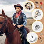 Landical 60 Pcs Western Lapel Enamel Pins Bulk Silly Goose Derby Horse Camping Coastal Cowgirl Cowboy Hat Pins for Clothing Bag Truck Hat Decor Jewelry Party Favors Gift(Cowboy)