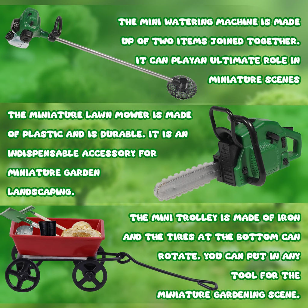 14 Pcs Miniature Fairy Garden Accessories 1/12 Miniature Gardening Tools