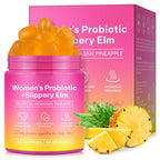 KITNOBLIS Feminine Probiotic Gummies with Slippery Elm- Pineapple Gummies for Women pH Balance, Gut Health & Immune Supports | with Prebiotics & Lactobacillus Blend (60 Gummies)