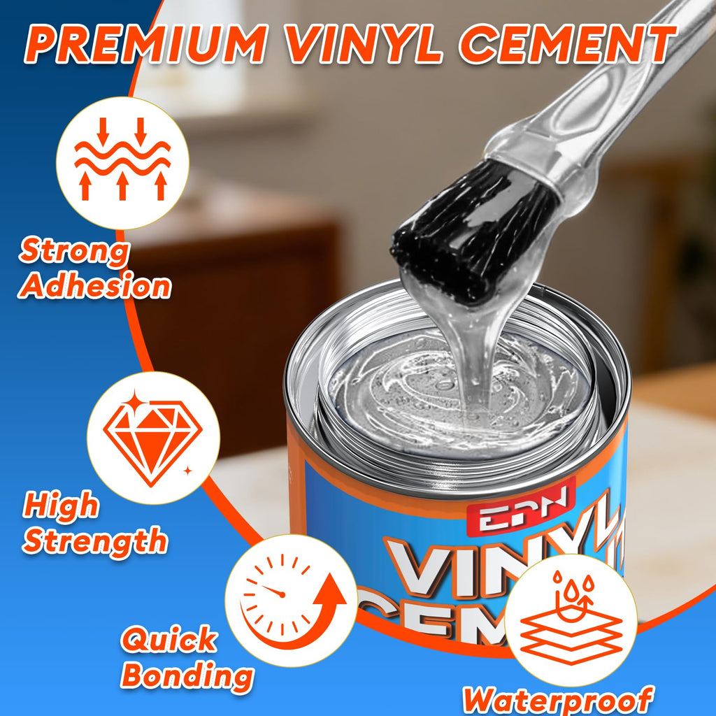 EPN Vinyl Cement, High-Strength Waterproof Pool Liner Repair Kit, 4.4 oz