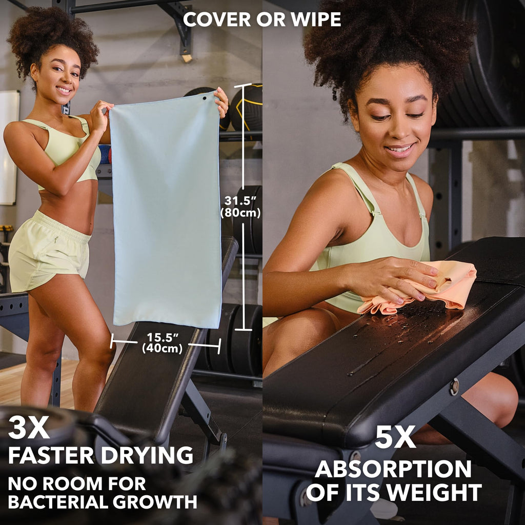 Trailoom Microfiber Workout Towels - Quick Dry, Highly Absorbing, Odor-Free, for Women & Men - Gym Sweat Sports Towel for Hot Yoga, Tennis, Running, Exercise, Working Out, Camping, Set of 5 Pastel