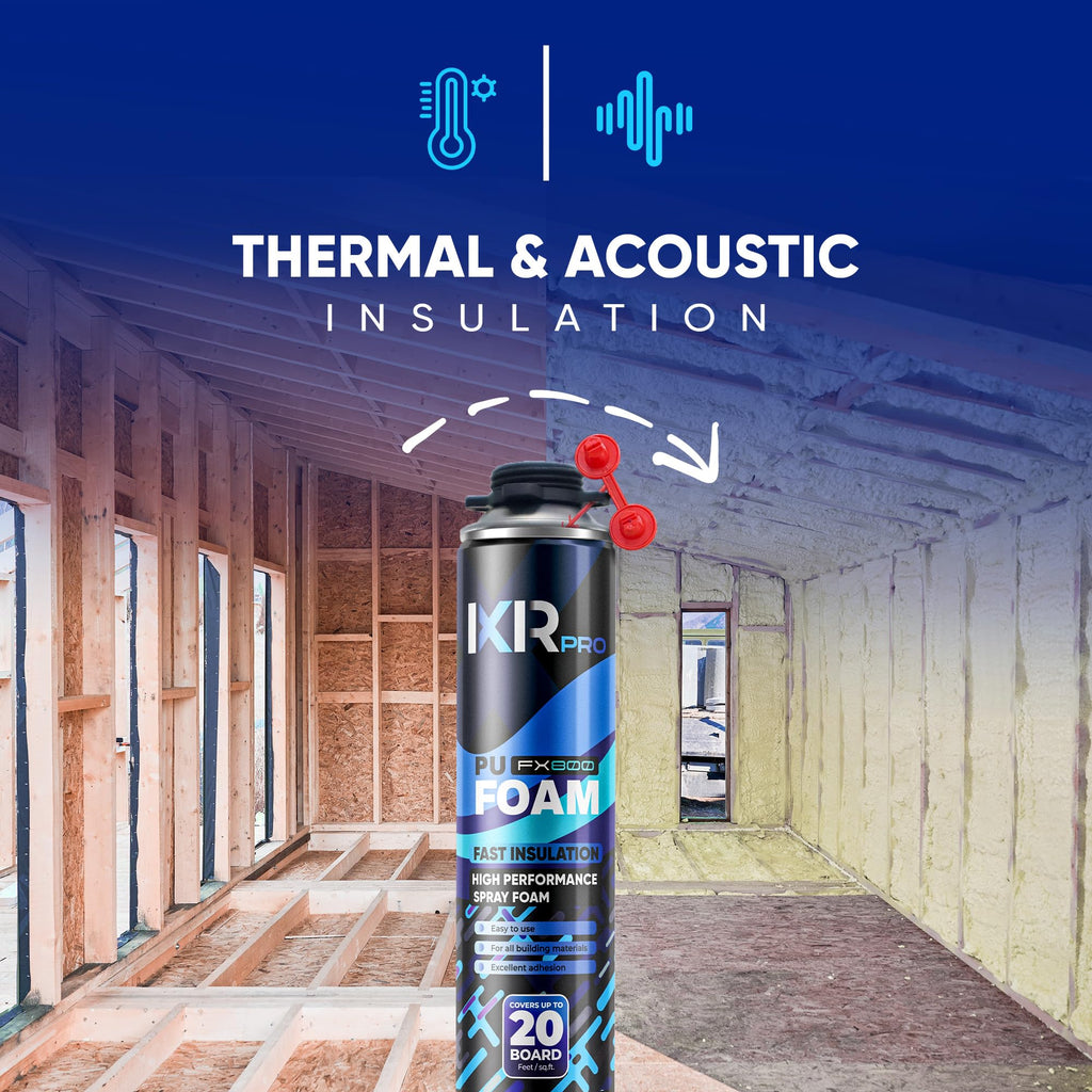 ixirpro Spray Foam Insulation Can (23.4 oz. / 670 g) Expanding Foam Sealant, Spray Insulation, Closed Cell Spray Foam Insulation, High Density, Walls Ceiling Windows Doors