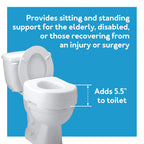 Carex Toilet Seat Riser, 5.5 Inch, Toilet Seat Risers for Seniors, Raised Toilet Seat, Supports 300lbs, Slip-Resistant, Toilet Riser, Elevated Toilet Seats