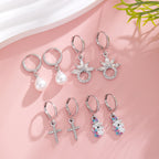 16 Pairs Hypoallergenic Silver Small Hoop Dangle Earrings Set for Girls