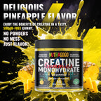 NUTRAGOGO NSF Certified Creatine Gummy - Creatine Monohydrate Gummies for Men & Women-5g of Creatine Monohydrate per Serving - Sugar Free,Vegan, Pineapple Electrolyte Chews, 135 Count