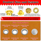 803Pcs Grommet Eyelet Pliers Kit, 1/4 Inch Grommet Tool Kit with 800 Metal Eyelets, Grommet Hand Press kit for Leather Crafts(Inside Dia: 6.4mm/Outer Dia: 12mm (A.I.S.)/Flange Width: ~3mm)