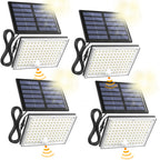 SUPERDANNY Solar Outdoor Flood Lights with 113 Bright LEDs, Motion Sensor Dusk to Dawn Outside Flood Lights with 16ft Cable IP65 Waterproof, Security Light for Garden Barn Porch 4 Pack