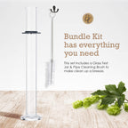 Brewer's Elite Hydrometer - for Home Brew Beer, Wine, Mead and Kombucha - Deluxe Triple Scale Set, Hardcase and Cloth - Specific Gravity ABV Tester (Hydrometer & Glass Test Jar Kit)