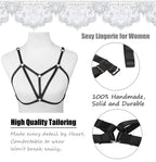 FIBO STEEL 4 PCS Black Strappy Cage Bra Sexy Bra Harness for Women