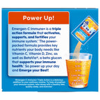 Emergen-C Immune+ Triple Action Immune Support Powder, BetaVia (R), 1000mg Vitamin C, B Vitamins, Vitamin D and Antioxidants, Super Orange, Back to School Essentials – 50 Count