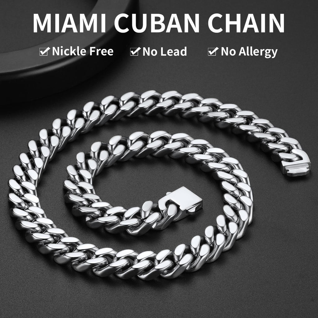 ChainsHouse Stainless Steel Mens Cuban Link Chain, 14mm, 20"